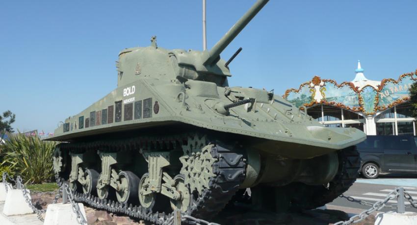 First Hussar Sherman Tank memorial at Juno Beach